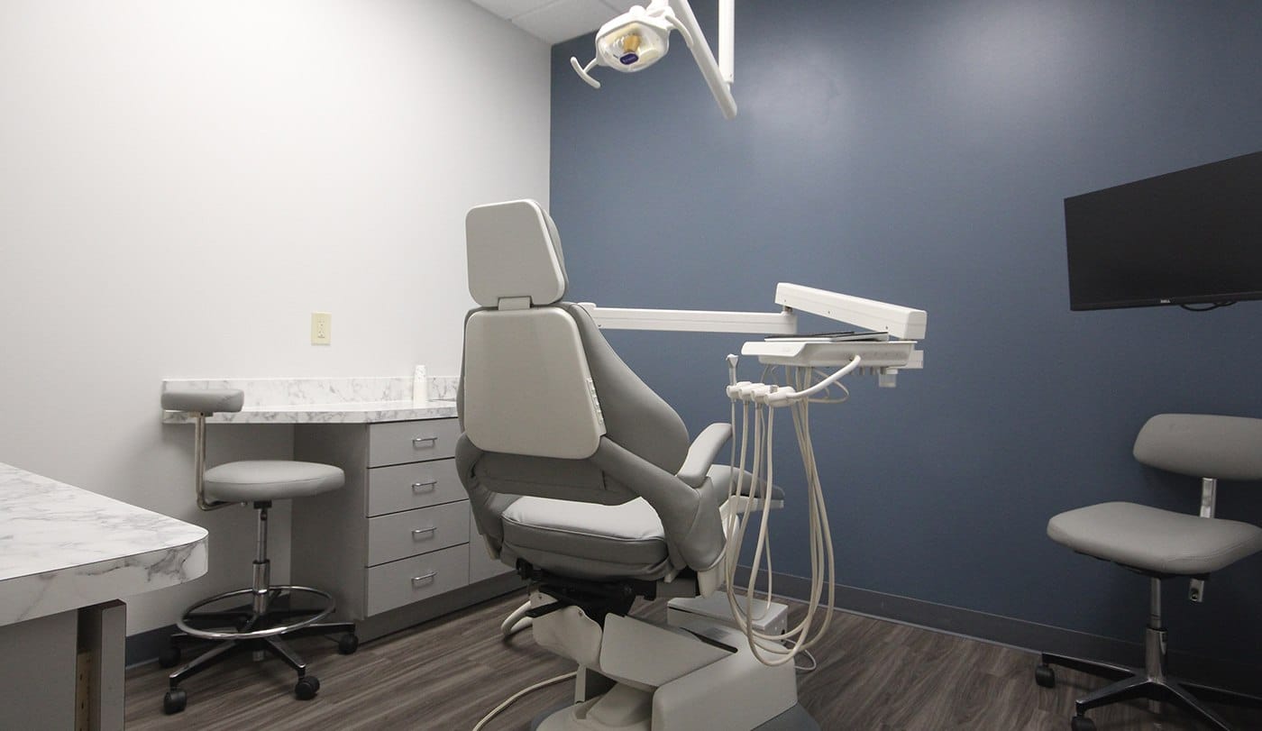 Exam room in North Dallas dental office