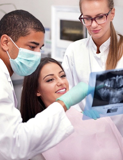 Woman seeing her dentist in North Dallas