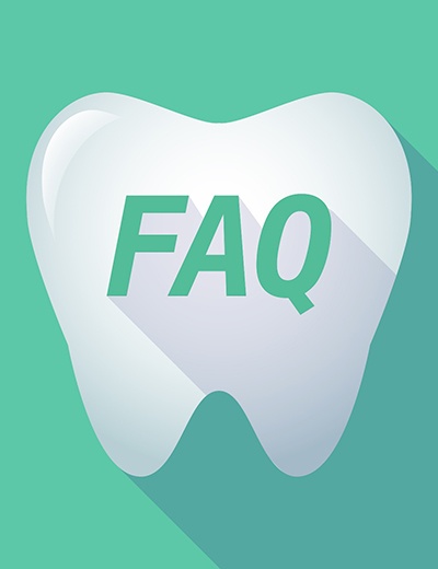 Diagram showing a tooth with FAQ displayed on it