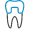 Tooth with a dental crown icon
