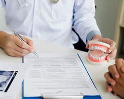 patient at a dental implant consultation