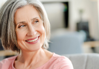 Smiling senior woman with beautiful teeth