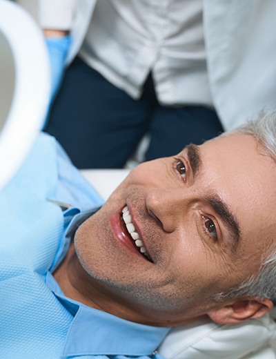 Man smiling in the dental chair